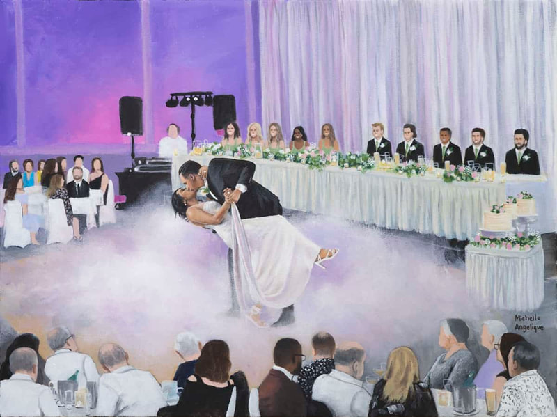  live wedding painting first dance at crowne plaza terrigal