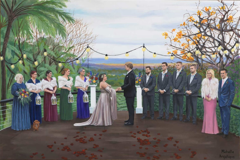  live wedding painting at loxley on bellbird hill, kurrajong hills