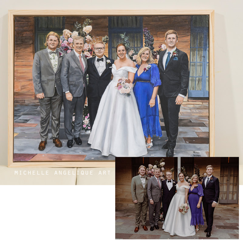 Acrylic painting commission of wedding photo