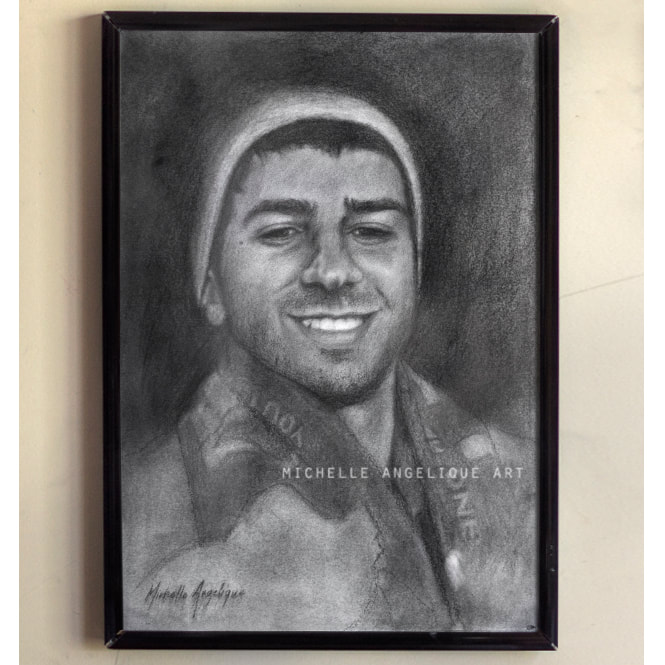Ashur. Charcoal and graphite on A4. Framed. 2016