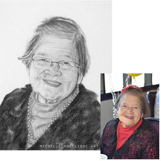 Pencil drawing commission of deceased grandmother